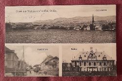   Ansichtskarte AK Gruss aus Niedermorschweiler. Ober-Elsass (Morschwiller-le-Bas) (Totalansicht, Hauptstrasse, Schloss) 