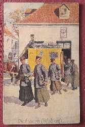  Ansichtskarte AK Die Kriegsleistungen der Heimat (Eine Knstler-Postkartenreihe Karte Nr. 8: "Die Frau im Hilfsdienst") 