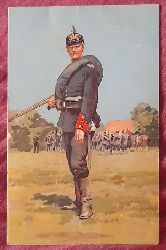   Ansichtskarte AK Deutsche Armee-Knstler-Postkarte Regiment 113 (= 5. Badisches Infanterie-Regiment Nr. 113) (stehender Soldaten mit Gewehr; hinten gedruckte Schleife "Badischer Militr-Vereins-Verband") 