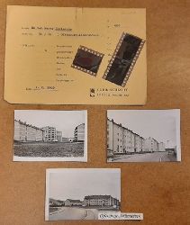 Meyer, Walter (Karlsruhe)  3 s/w Fotografien und 1 Textstreifen und 3 Negative von Offenburg-Albersbsch (1.2.1965) (Neubausiedlung 1960er Jahre) 
