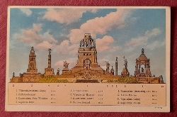   Ansichtskarte AK Leipzig Vlkerschlachtdenkmal (Farblitho: Denkmler Deutschlands in ihren Grssenverhltnissen zum Vlkerschlachtdenkmal) 