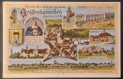   Ansichtskarte AK Grfenhainichen. Mehrbildkarte (Farblitho. Alter Wachturm der Ober-Stadt, Grokraftwerk Zschornewitz, Rathaus, Schlossruine....) 