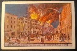   Ansichtskarte AK Leipzig. Knstlerkarte. Die Feuersbrunst im Hotel de Pologne zu Leipzig in der Nacht vom 29.-30. August 1846 