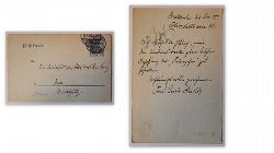 Herold, Curt (auch Kurt)  Postkarte / Ganzsache. Bestellung v. Frau Curt Herold v. 24. Nov. 1905 (Adressiert an A. Bielefeld`s Hofbuchhandlung, Karlsruhe) 