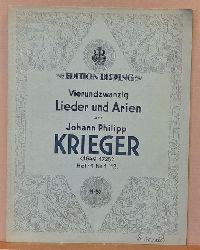 Krieger, Johann Philipp  Vierundzwanzig Lieder und Arien Heft 1 / Nr. 1-12 (Ausgewhlt und mit Generalba-Aussetzung versehen von Hans Joachim Moser) 