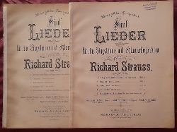 Strauss, Richard  Fnf Lieder fr eine Singstimme mit Klavierbegleitung Op. 32 No. 2 + 5 (Sehnsucht (Detlev von Liliencron); Himmelsboten zu Liebchens Himmelbett (aus des Knaben Wunderhorn) 