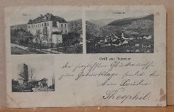   Ansichtskarte AK Gru aus Neuweier (bei Baden-Baden) 3 Ansichten (Schloss, Totalansicht, Yburg) 