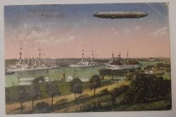   Ansichtskarte AK Wilhelmshaven. Hafenpartie mit 1. Geschwader 
