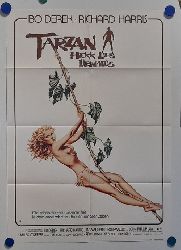 Derek, Bo und Richard Harris  Orig.-Filmplakat "TARZAN. Der Herr des Urwalds" (definitiv der Erstdruck des Plakats zu erkennen an der Anordnung des Titeltextes) 