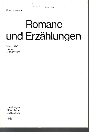 Böhmer-Plitt, Marga:  Romane und Erzählungen Von 1900 bis zur Gegenwart - Eine Auswahl 