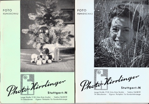 Hirrlinger;  Foto Rundschau -  Heft 8/57 + 12/54 Zeitschrift für lebendige Fotografie 