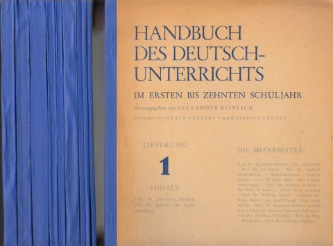 Beinlich, Alexander;  Handbuch des Deutschunterrichts im ersten bis zehnten Schuljahr - Lieferung 1-15 (in 10 Heften) 
