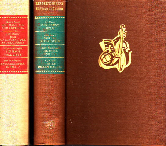Autorengruppe;  Reader´s Digest Auswahlbücher 1/1960 (Winter 1959/60) + 2/1960 (Frühjahr 1960) 2 Bücher 