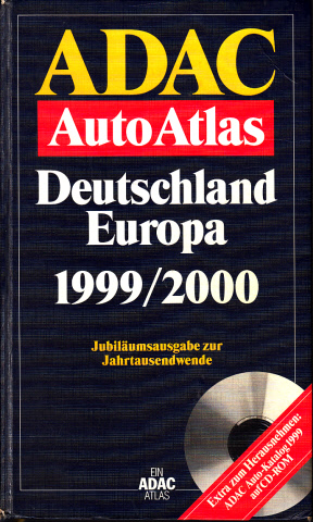 Autorengruppe;  ADAC Auto Atlas Deutschland Europa 1999/2000 ohne CD-ROM 