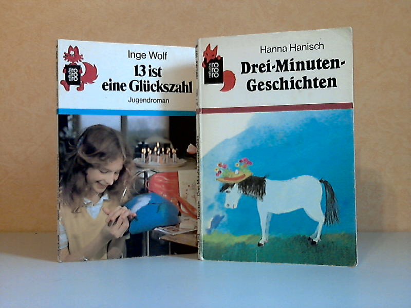 Wolf, Inge und Hanna Hanisch;  13 ist eine Glückszahl - Drei-Minuten-Geschichten 2 Bücher mit Bilder unteranderem von Angelika Mohr und Wolf Voss 
