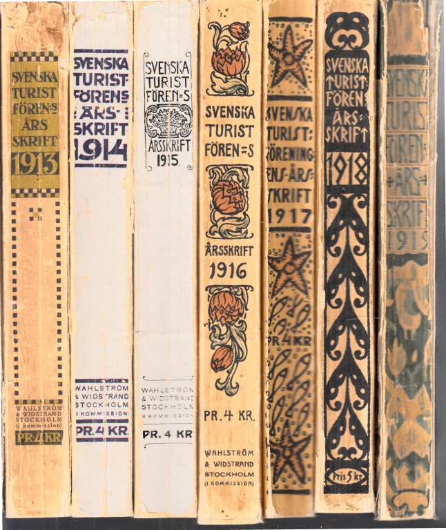 Autorengruppe;  Svenska Turistföreningens Arsskrift 1913, 1914, 1915, 1916, 1917, 1918, 1919 7 Bücher 