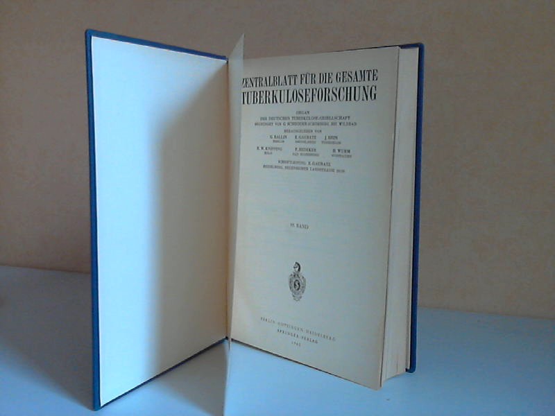 Ballin, G., E. Gaubatz J. Hein u. a.;  Zentralblatt für die gesamte Tuberkuloseforschung 85. und 86. Band in einem Buch 