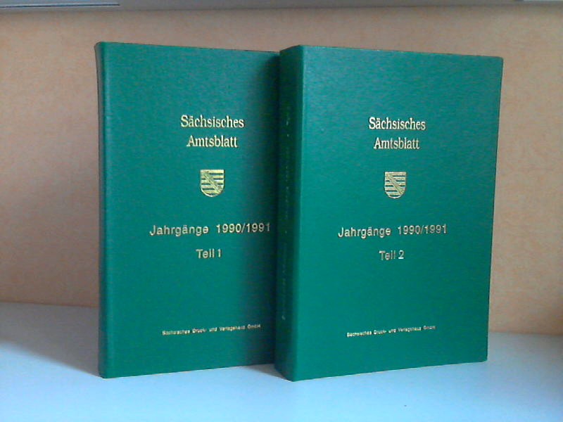 Sächsische Staatkanzlei (Hrg.);  Sächsisches Amtsblatt Jahrgang 1990/1991, Teil 1 und 2 2 Bücher 