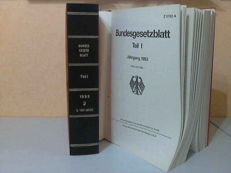 Bundesminister der Justiz (Hrg.);  Bundesgesetzblatt Jahrgang 1993 Teil 1 , Buch 1, 2 2 Bücher 