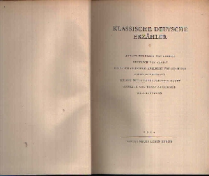 Berger, Karl Heinz;  Klassische Deutsche Erzähler Band 1 