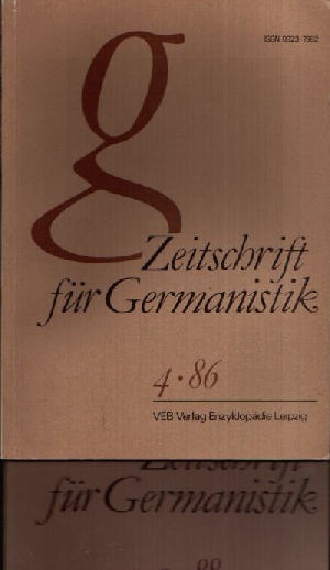 Träger, Claus (Herausgeber):  Zeitschrift für Germanistik 