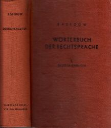 Basedow, Klaus Hinrich;  Wrterbuch der Rechtssprache - Teil 1: Deutsch-Englisch 