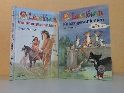 Wüpper, Edgar und Sandra Grimm;  Leselöwen: Indianergeschichten - Katzengeschichten 2 Bücher mit Zeichnungen von Charlotte Panowsky und Silke Voigt 