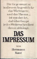 Kant, Hermann:  Das Impressum 