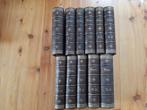 Heinrich Heine - Adolf Strodtmann (Hrsg.)  Heine, Heinrich:  Sämmtliche Werke. Rechtmäßige Original-Ausgabe. 22 Bände in 11 Büchern (11 BÜCHER) 
