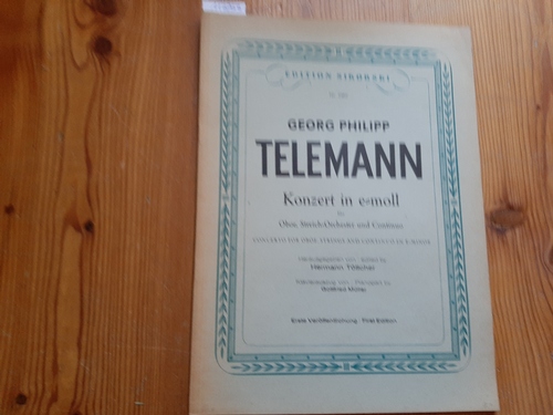 Telemann, Georg Philipp  Konzert in e-moll für Streich-Orchester und Continuo. Hermann Töttcher (Hrsg.) (282) Klavierauszug von Gottfried Müller. Partitur 