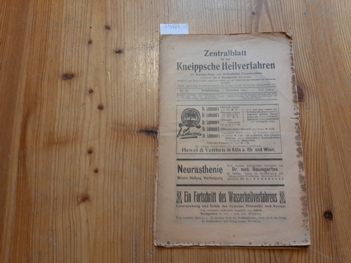 Baumgarten, Dr. med Alfred  Zentralblatt für das kneippsche Heilverfahren. Nr. 23, 07. Dez. 1905, XII. Jahrgang 
