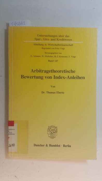 Ebertz, Thomas  Arbitragetheoretische Bewertung von Index-Anleihen 