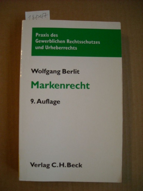 Berlit, Wolfgang  Markenrecht 