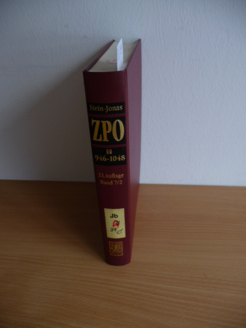 Diverse  Stein, Friedrich: Kommentar zur Zivilprozeßordnung - Teil:   Bd. 7. Teilband. 2.,  §§ 946 - 1048 EG ZPO 