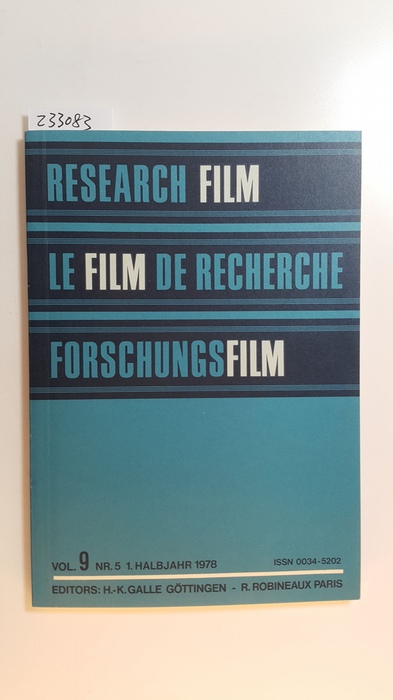 Diverse  Research Film - Le Film de Recherche - Forschungsfilm : Vol. 9 / Nr. 5 - 1. Halbjahr 1978 