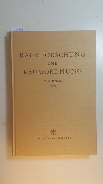 Akademie für Raumforschung und Landesplanung Hannover [Hrsg.]  Planungstechnologie und Planungsstrategie. In: Raumforschung und Raumordnung 57. Jahrgang 1999 
