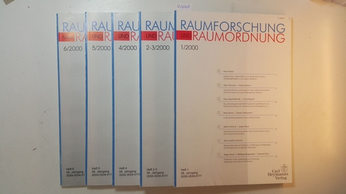 Akademie für Raumforschung und Landesplanung Hannover [Hrsg.]  Raumforschung und Raumordnung - 58. Jahrgang, Heft 1 - 6 / 2000 (5 Hefte) 