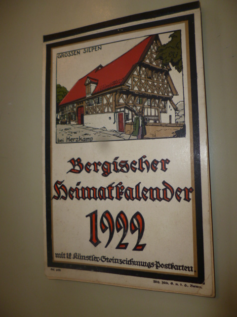 ANONYM  Bergischer Heimatkalender 1922 mit 12 Künstler-Steinzeichnungs-Postkarten. 