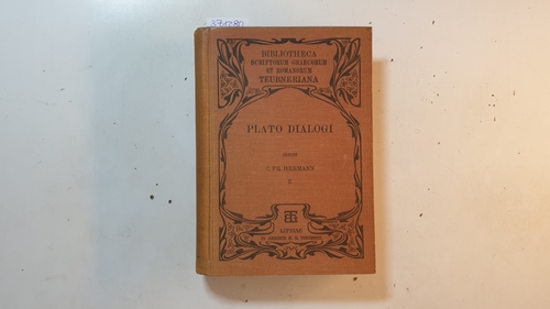 Platon - Hermann, Karl Friedrich  Platonis dialogi secundum Thrasylli tetralogias dispositi. Vol. II 