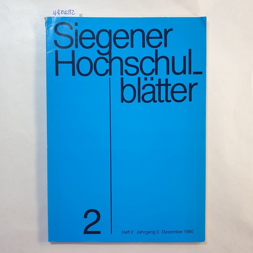 Diverse  Siegener Hochschulblätter. (H. 2, Jg. 3/1980) 