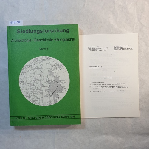 Fehr, Klaus (Herausgeber)  Siedlungsforschung. Archäologie - Geschichte - Geographie. Band 3. / mit 1 Heft 