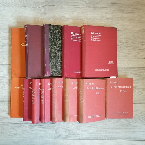Kosmos Gesellschaft der Naturfreunde  Kosmos-Veröffentlichungen Konvolut (13 BÜCHER / 1906-11, 1916, 1921-22,1925,1927-28) 
