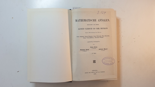 Klein, Felix ; Dyck, Walther ; Mayer, Adolph [Hrsg.]  Mathematische Annalen. Band 52 