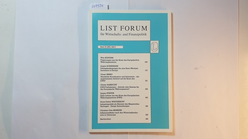 Wim Kösters  List Forum, Band 19 (1993), Heft 2 : Folgerungen aus der Krise des Europäischen Währungssystems 