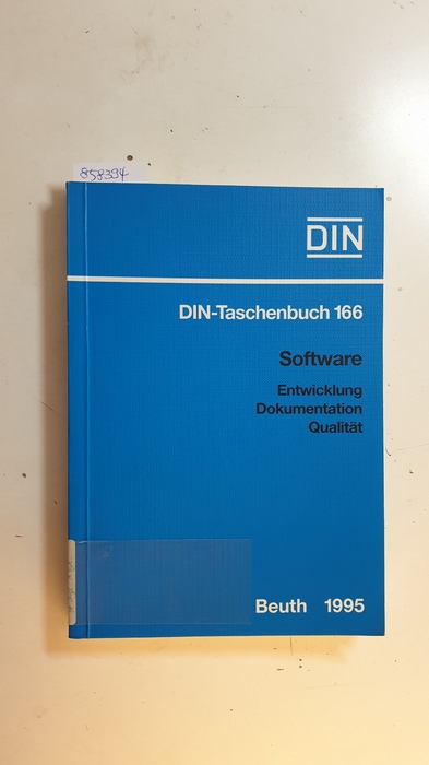 Diverse  DIN-Taschenbuch 166. Software : Entwicklung, Dokumentation, Qualität ; Normen 