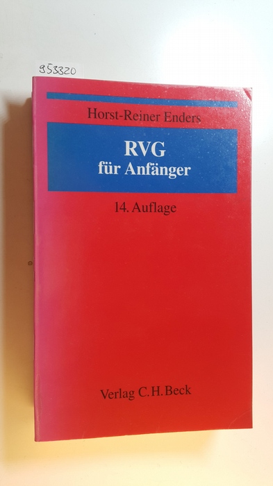 Enders, Horst-Reiner  RVG für Anfänger 