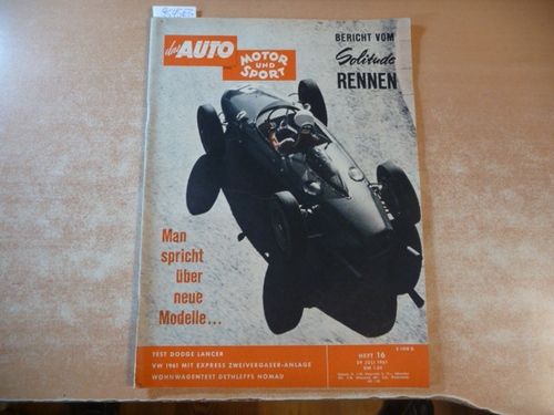 (Hrsg.) Pietsch, Paul  DAS AUTO, MOTOR UND SPORT. Heft 16/29. Juli 1961 