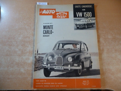 (Hrsg.) Pietsch, Paul  DAS AUTO, MOTOR UND SPORT. Heft 11/20. Mai 1961 