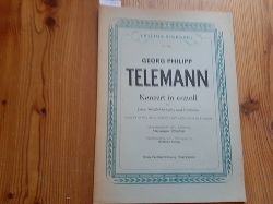 Telemann, Georg Philipp  Konzert in e-moll fr Streich-Orchester und Continuo. Hermann Tttcher (Hrsg.) (282) Klavierauszug von Gottfried Mller. Partitur 
