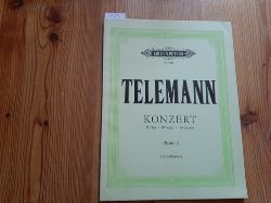 Telemann, Georg Philipp / Manfred Fechner (Hrsg.)  Konzert B-Dur fr zwei Querflten, Oboe, Violine, Streicher und Basso continuo (= Edition Peters, Nr. 9411). Partitur und Solostimmen 
